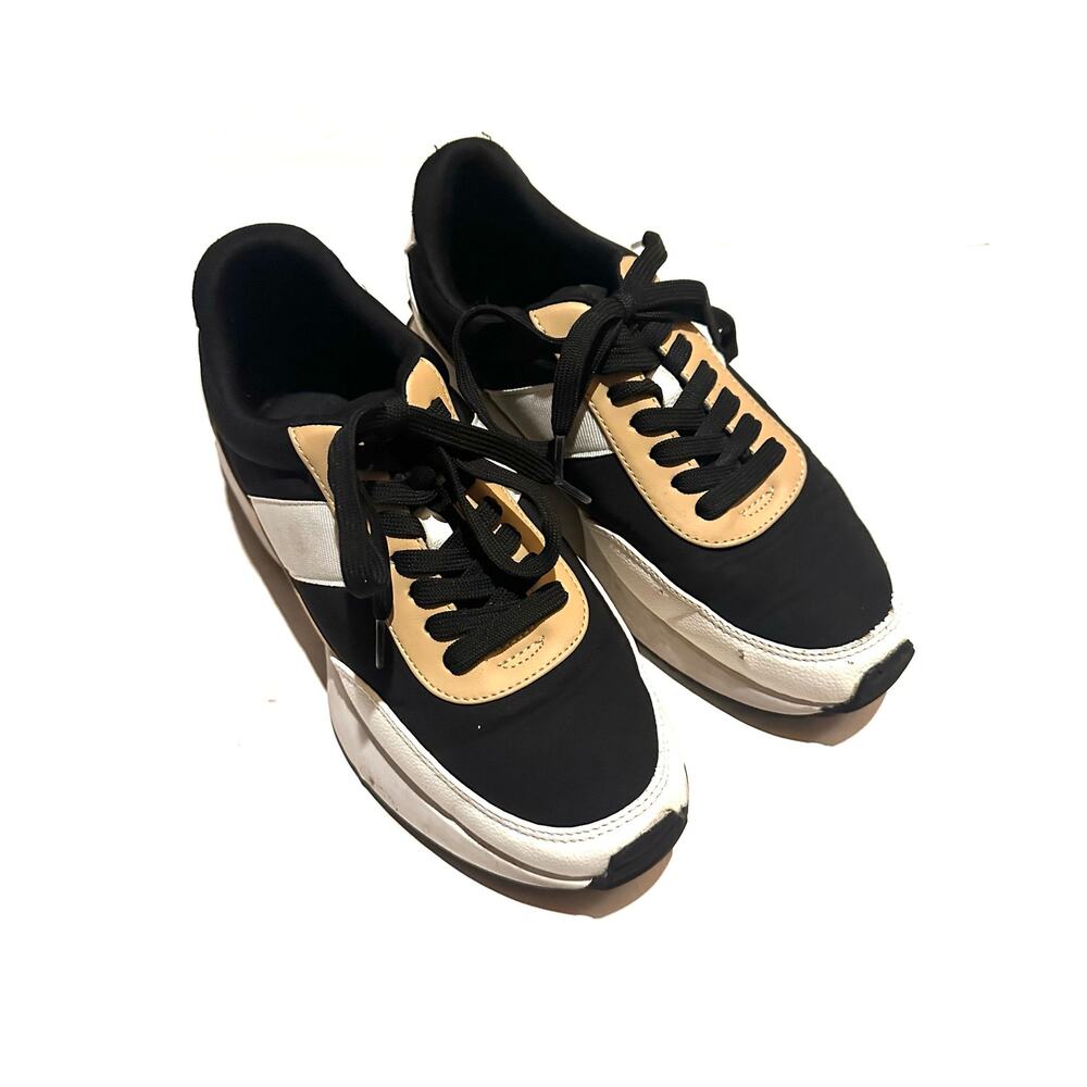 Dolce Vita Women's Size 8 Chunky Platform Sneakers Black White Tan Colorblock